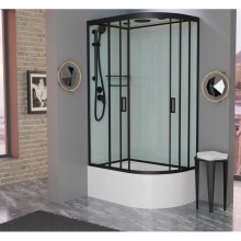 Душевая кабина 120x80x220 см Frank F412/2L М Black 20074 текстурное стекло