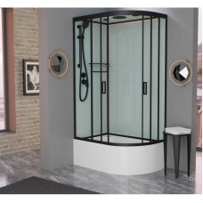 Душевая кабина 120x80x220 см Frank F412/2L М Black 20074 текстурное стекло