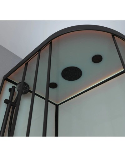 Душевая кабина 120x80x220 см Frank F412/2L М Black 20074 текстурное стекло