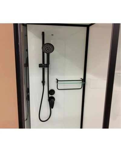 Душевая кабина 120x80x220 см Frank F412/2L М Black 20074 текстурное стекло