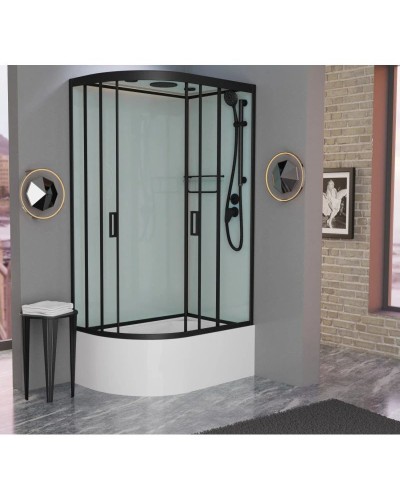 Душевая кабина 120x80x220 см Frank F412/2R Black 153009 прозрачное