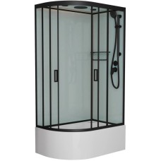 Душевая кабина 120x80x220 см Frank F412/2R М Black 20076 текстурное стекло