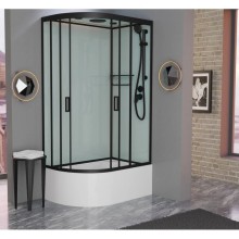 Душевая кабина 120x80x220 см Frank F412/2R М Black 20076 текстурное стекло