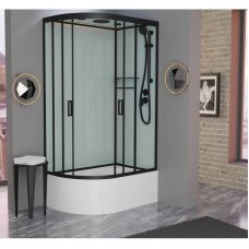 Душевая кабина 120x80x220 см Frank F412/2R М Black 20076 текстурное стекло