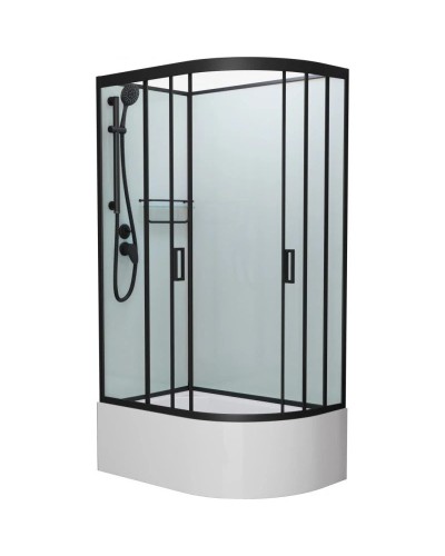 Душевая кабина 120x80x215 см Frank F412/2L М Black 20075 текстурное стекло