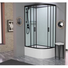 Душевая кабина 120x80x215 см Frank F412/2L М Black 20075 текстурное стекло