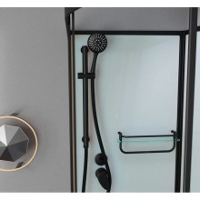 Душевая кабина 120x80x215 см Frank F412/2L М Black 20075 текстурное стекло