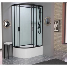 Душевая кабина 120x80x215 см Frank F412/2R Black 154009 прозрачное