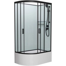 Душевая кабина 120x80x215 см Frank F412/2R М Black 20077 текстурное стекло