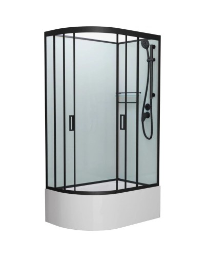 Душевая кабина 120x80x215 см Frank F412/2R М Black 20077 текстурное стекло