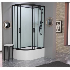 Душевая кабина 120x80x215 см Frank F412/2R М Black 20077 текстурное стекло