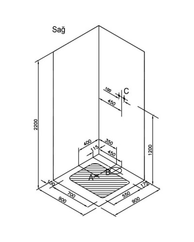 Душевая кабина 90х90х220 см R VitrA Zest 56930023000