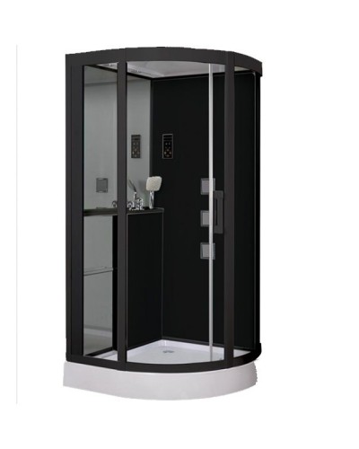 Душевая кабина Grossman GR-241 100x100 профиль Черный стекло прозрачное