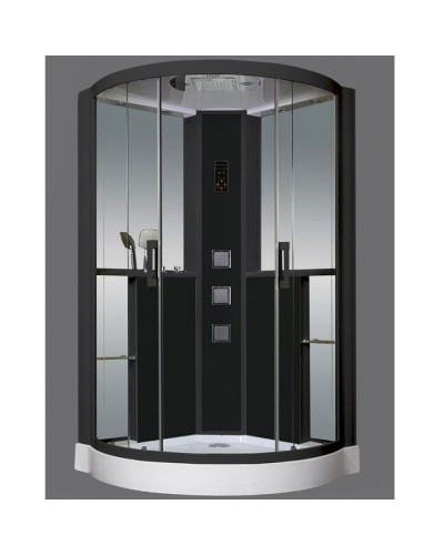 Душевая кабина Grossman GR-242 120x120 профиль Черный стекло прозрачное