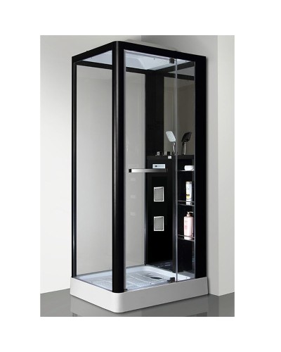 Душевая кабина Grossman GR-222 100x80 профиль Черный стекло прозрачное