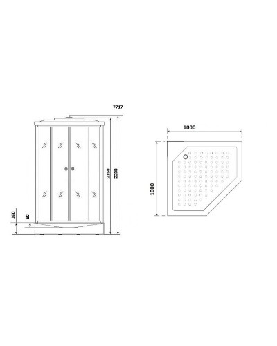 Душевая кабина Niagara Lux NG-7717W 100x100 с гидромассажем