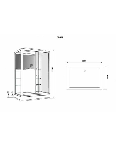 Душевая кабина Grossman 120x90 GR127R с гидромассажем