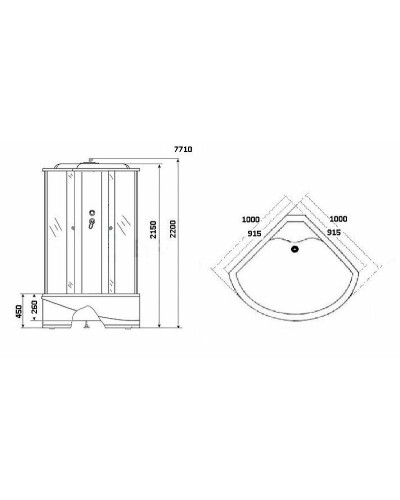 Душевая кабина Niagara Lux NG-7710W 100x100 с гидромассажем