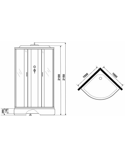 Душевая кабина Niagara Classic 100x100 NG-3502-14 без гидромассажа