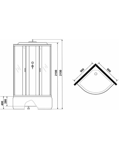 Душевая кабина Niagara Classic 90x90 NG-2508-14 без гидромассажа