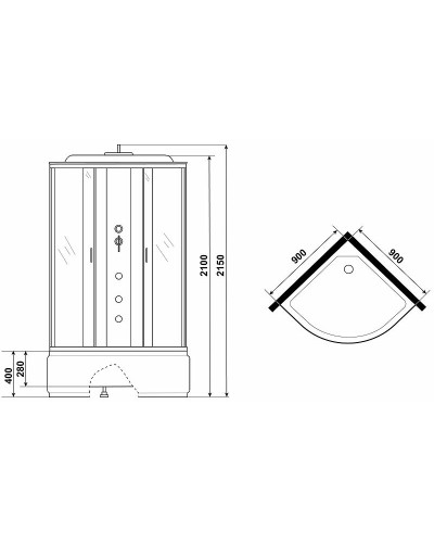 Душевая кабина Niagara Classic 90x90 NG-2508-14G с гидромассажем
