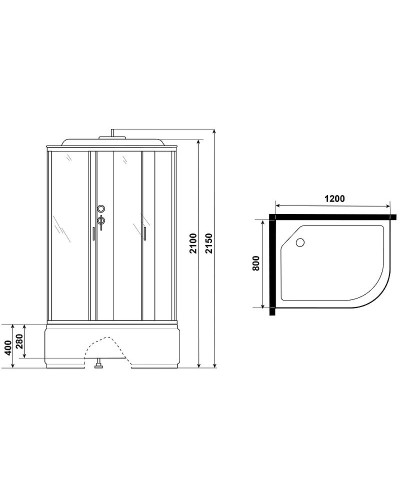 Душевая кабина Niagara Classic NG-2510-14L 120x80 без гидромассажа