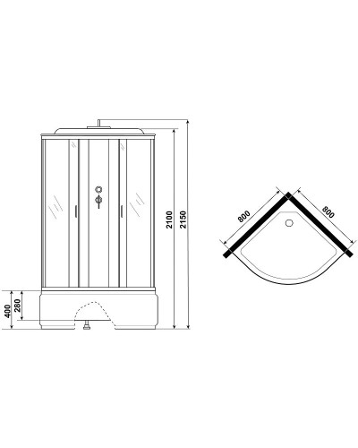 Душевая кабина Niagara Classic 80x80 NG-6707-14 без гидромассажа