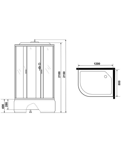 Душевая кабина Niagara Classic NG-2310-14L 120x80 без гидромассажа