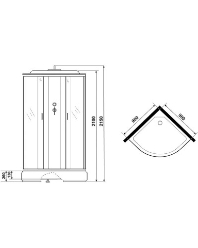 Душевая кабина Niagara Classic 90x90 NG-3301-14G с гидромассажем