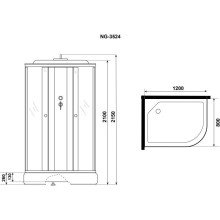 Душевая кабина 120х80х215 см Niagara E120/80/26L/TN тонированное
