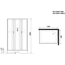 Душевая кабина 120х90х200 см Niagara NG-43295-14QBK матовое