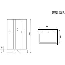Душевая кабина 90х80х200 см Niagara NG-33984-14QBK матовое