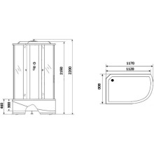 Душевая кабина 117х80х220 см Niagara NG-1910-01L тонированное
