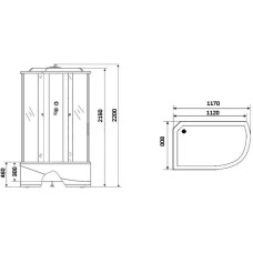 Душевая кабина 117х80х220 см Niagara NG-1910-01L тонированное