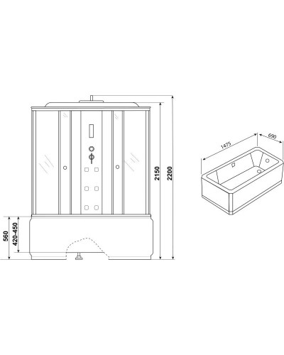 Душевая кабина 150х70х220 см Niagara NG-3150-01 интимато