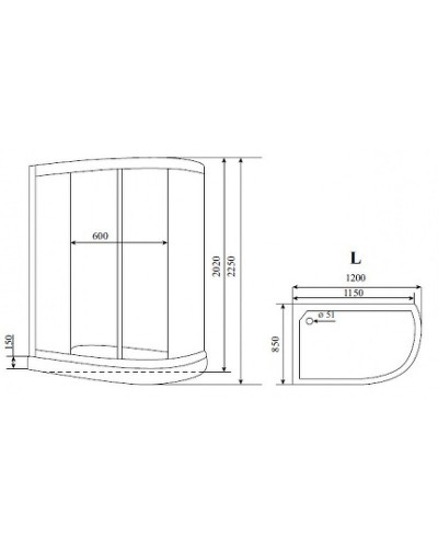 Душевая кабина Timo Standart 120х85 T-1102PL без гидромассажа