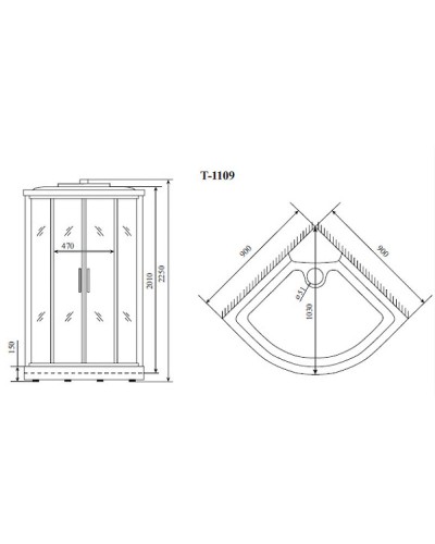 Душевая кабина Timo Standart 90х90 T-1109P без гидромассажа