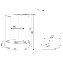 Душевая кабина Timo Standart 110х85 T-1110PL без гидромассажа