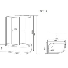 Душевая кабина Timo Standart 110х85 T-1110PL без гидромассажа