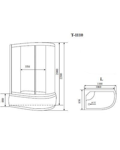 Душевая кабина Timo Standart 110х85 T-1110PL без гидромассажа