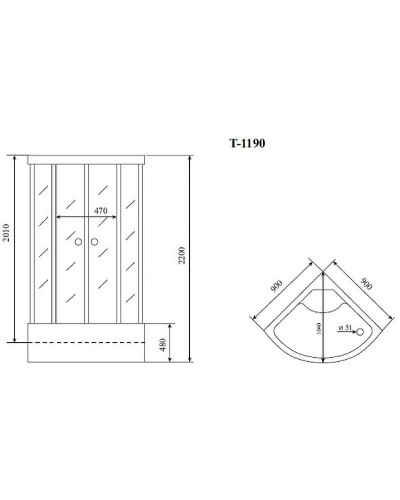 Душевая кабина Timo Standart 90х90 T-1190P без гидромассажа