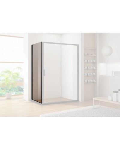 Душевая стенка Aquanet Pleasure AE60-F-90H200U-BT 90 профиль Черный стекло прозрачное