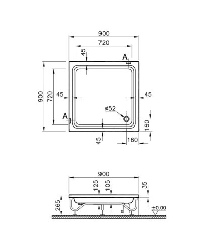 Передняя панель для поддона 90 см Vitra Optima 51840001000