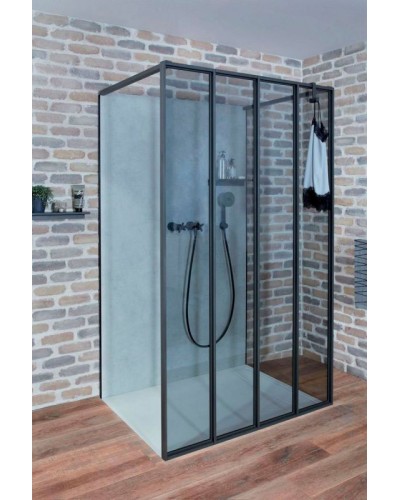 Душевая стенка Jacob Delafon Nouvelle Vague 30 E94WI30-B1 профиль Черный стекло прозрачное