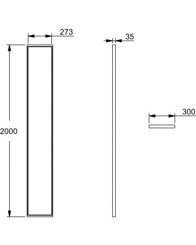Душевая стенка Jacob Delafon Nouvelle Vague 30 E94WI30-B1 профиль Черный стекло прозрачное
