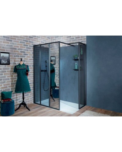 Душевая стенка Jacob Delafon Nouvelle Vague 30 E94WS30-VTG профиль Черный матовый стекло тонированное