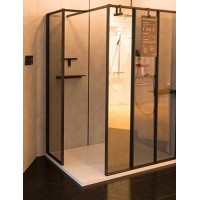 Душевая стенка Jacob Delafon Nouvelle Vague 40 E94WI40-VTG профиль Черный матовый стекло тонированное