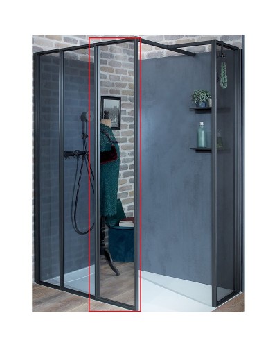 Душевая стенка Jacob Delafon Nouvelle Vague 40 E94WI40-MZ профиль Черный матовый стекло зеркальное