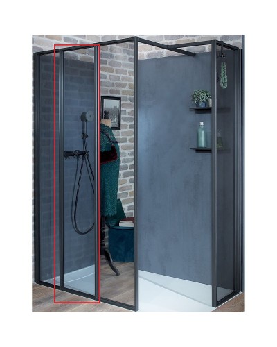 Душевая стенка Jacob Delafon Nouvelle Vague 40 E94WS40-VTG профиль Черный матовый стекло тонированное