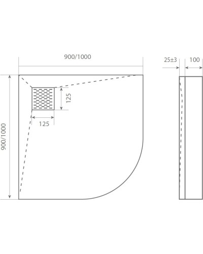 Каркас для поддона 100х100 Good Door Essentia КП00021
